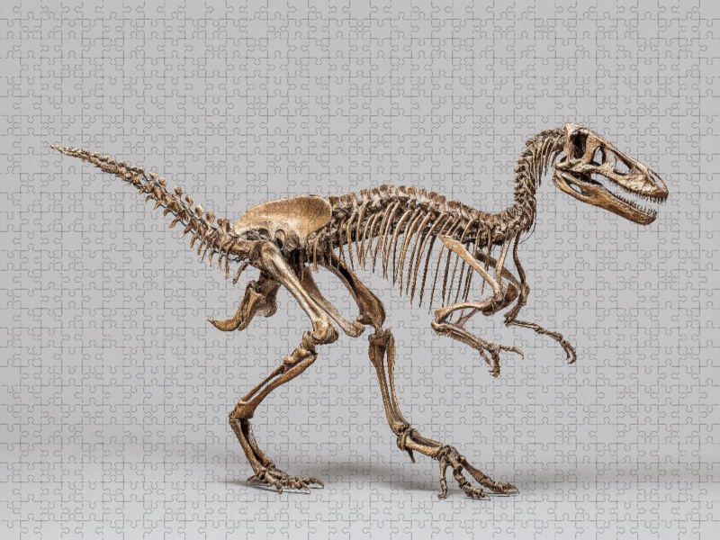 Dinosaurier Velociraptor-Skelett - kleiner Raubsaurier mit langen Krallen