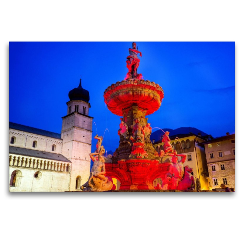 Trient - Neptunbrunnen bei Nacht