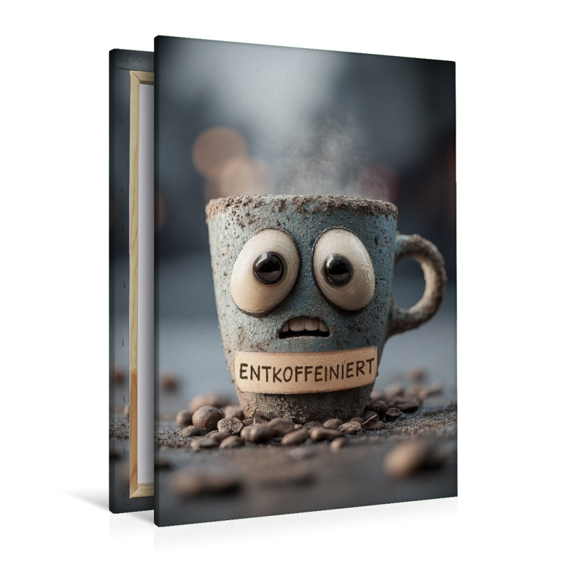 Entkoffeinierter Kaffee mit Panikblick - Lustiges Motiv für Koffeinfreunde