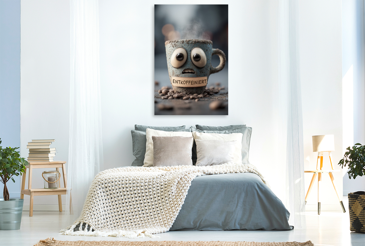 Entkoffeinierter Kaffee mit Panikblick - Lustiges Motiv für Koffeinfreunde