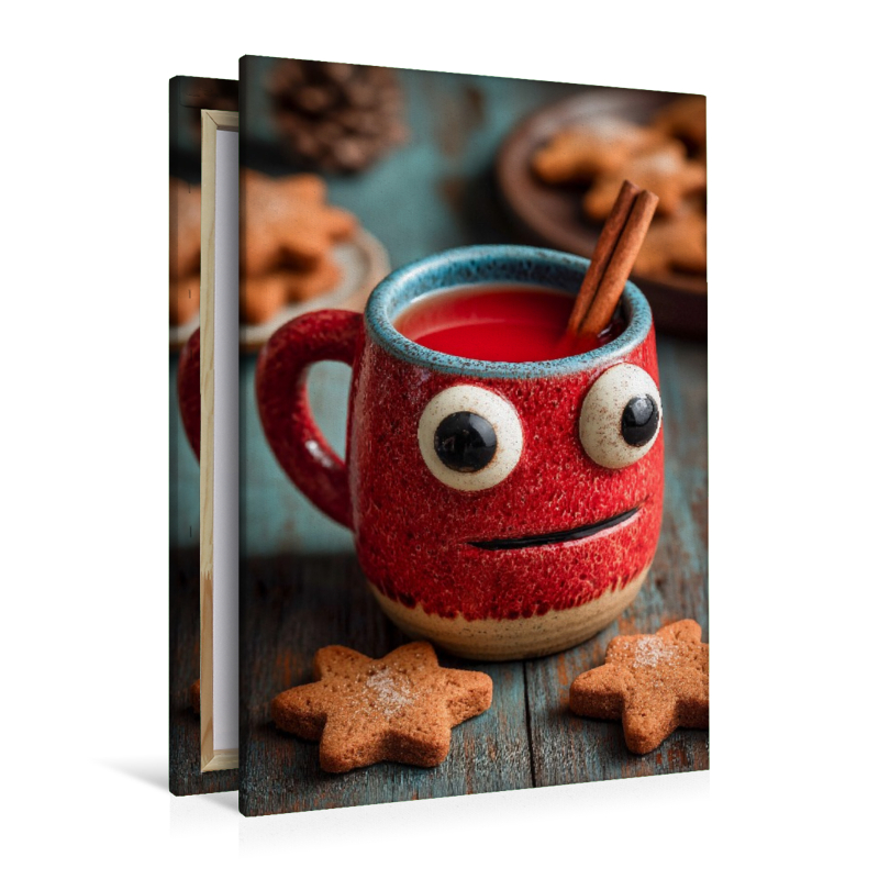 Aufgeregter Kinderpunsch mit großen Augen - Lustiges Wintermotiv