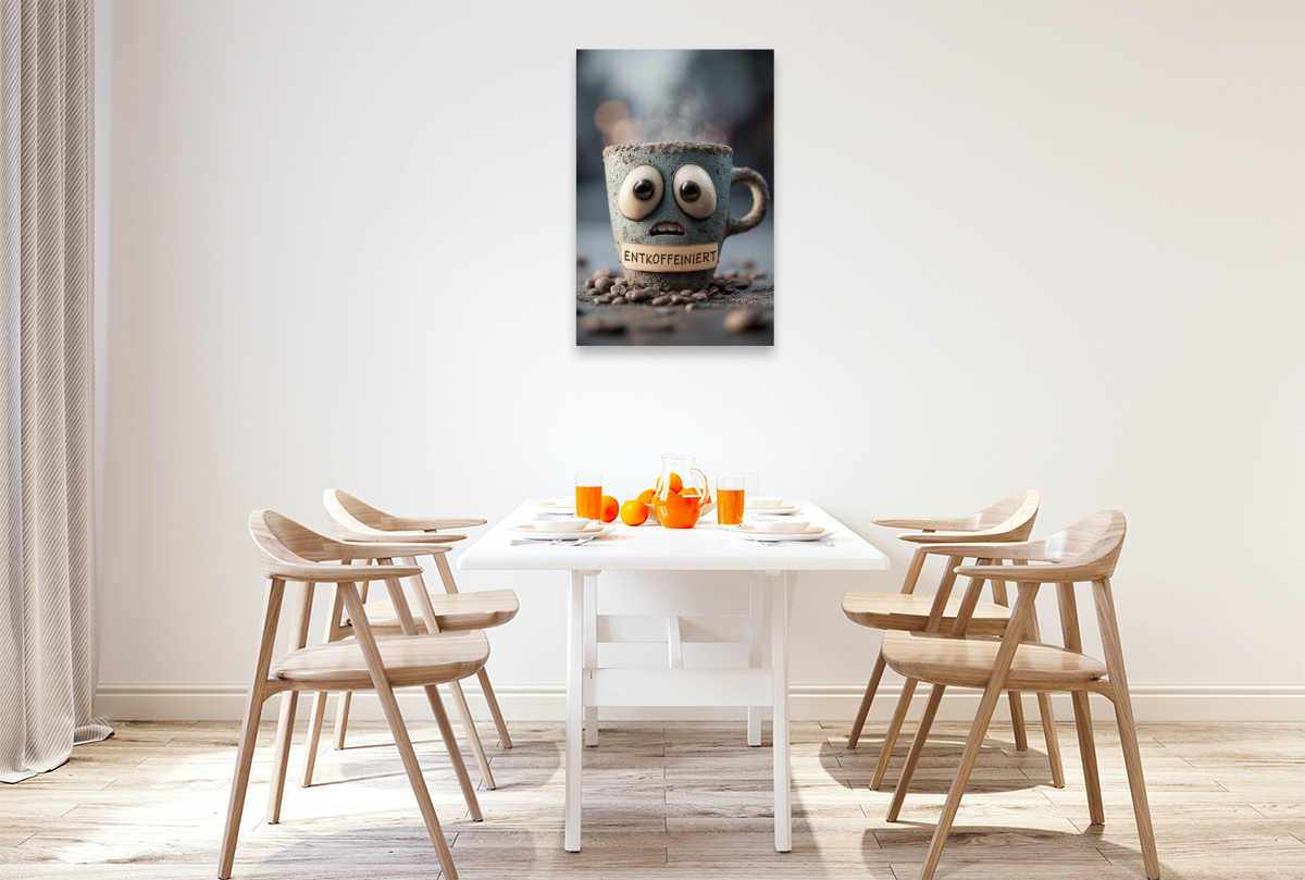 Entkoffeinierter Kaffee mit Panikblick - Lustiges Motiv für Koffeinfreunde