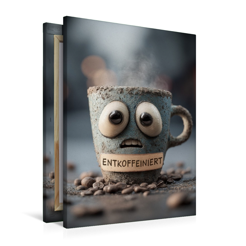 Entkoffeinierter Kaffee mit Panikblick - Lustiges Motiv für Koffeinfreunde
