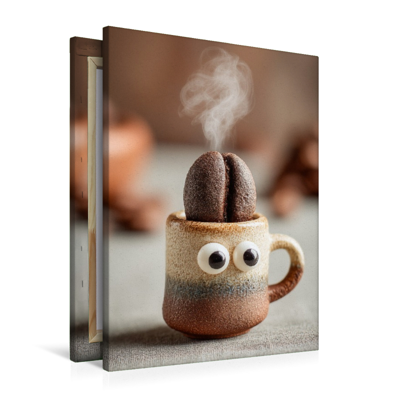 Hyperaktiver Espresso mit Kaffeebohnen - Energie trifft Humor