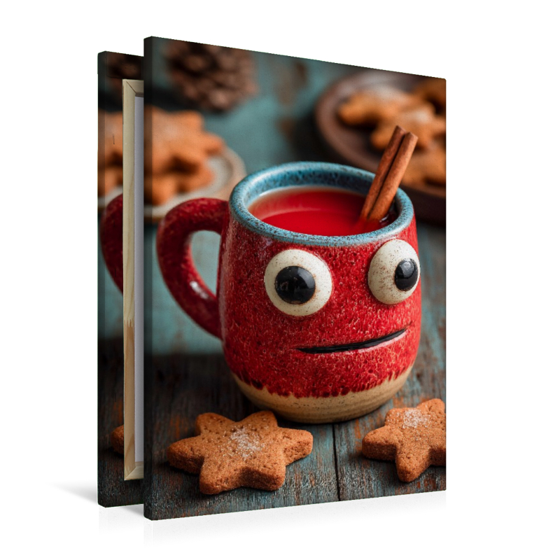 Aufgeregter Kinderpunsch mit großen Augen - Lustiges Wintermotiv