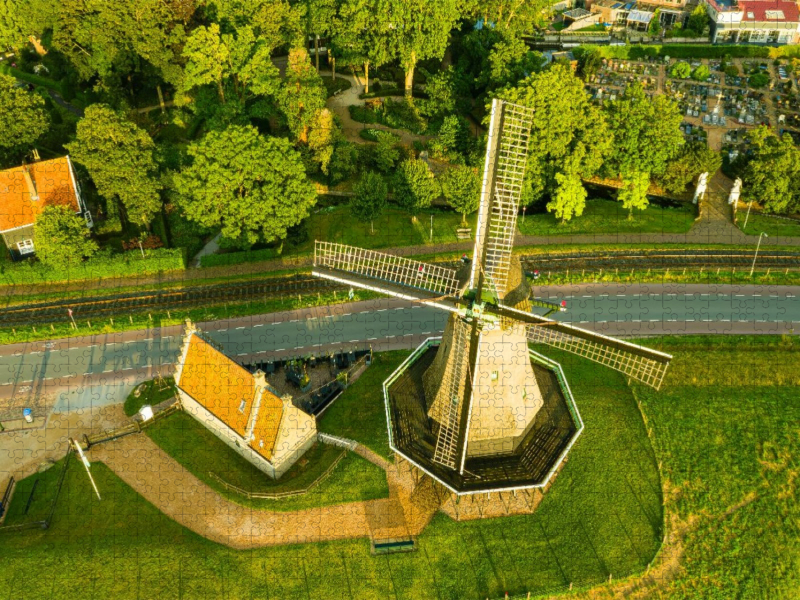 Medemblik, Luftbild Mühle De Herder