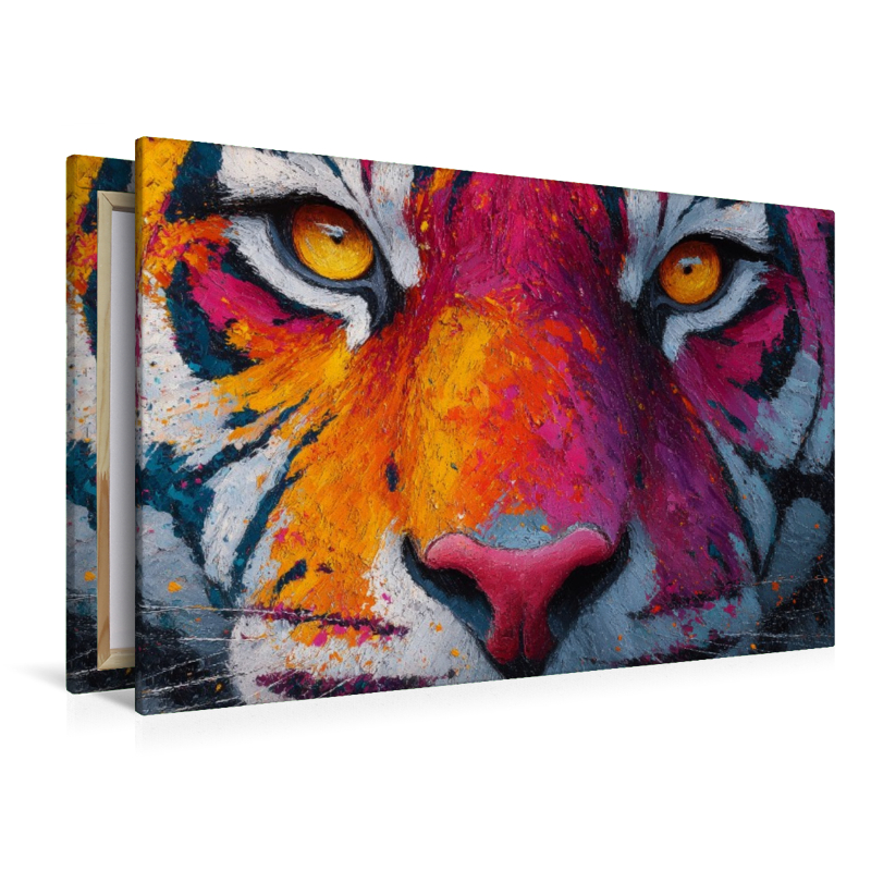 Bunter Tiger mit intensivem Blick
