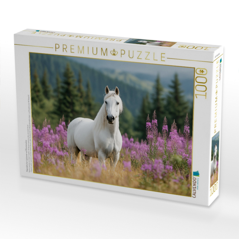 Majestätischer Lipizzaner auf Blumenwiese