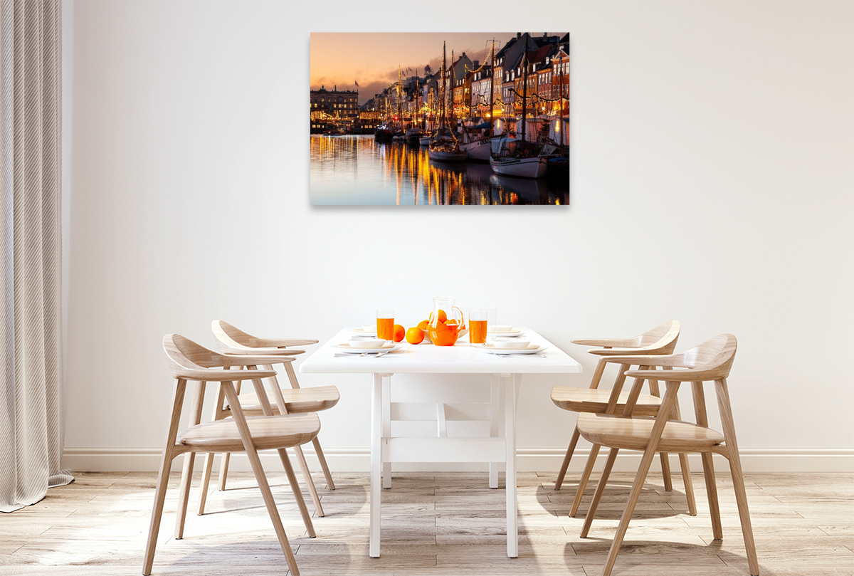 Nyhavn-Kanal, Weihnachtszeit, Kopenhagen, Dänemark