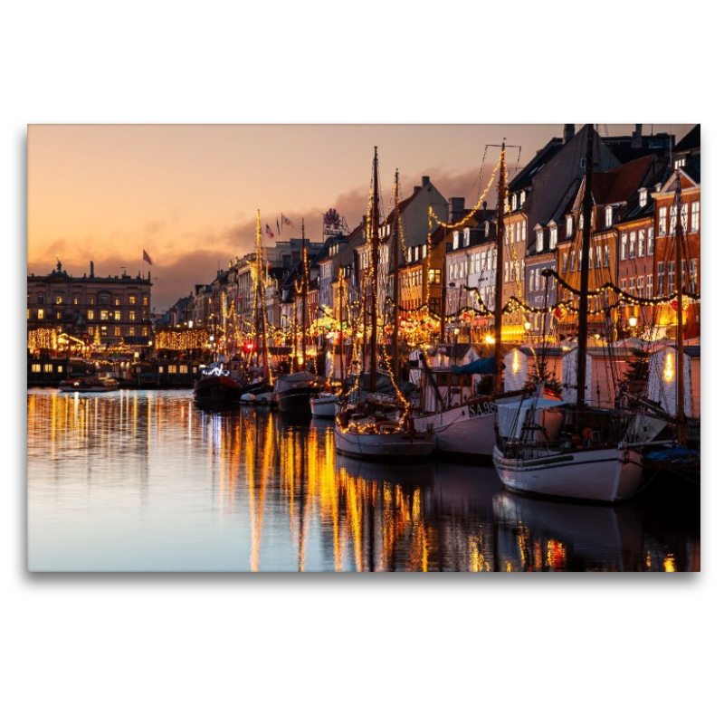 Nyhavn-Kanal, Weihnachtszeit, Kopenhagen, Dänemark