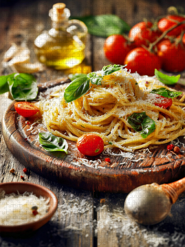Pasta, al dente mit Basilikum & Parmesan