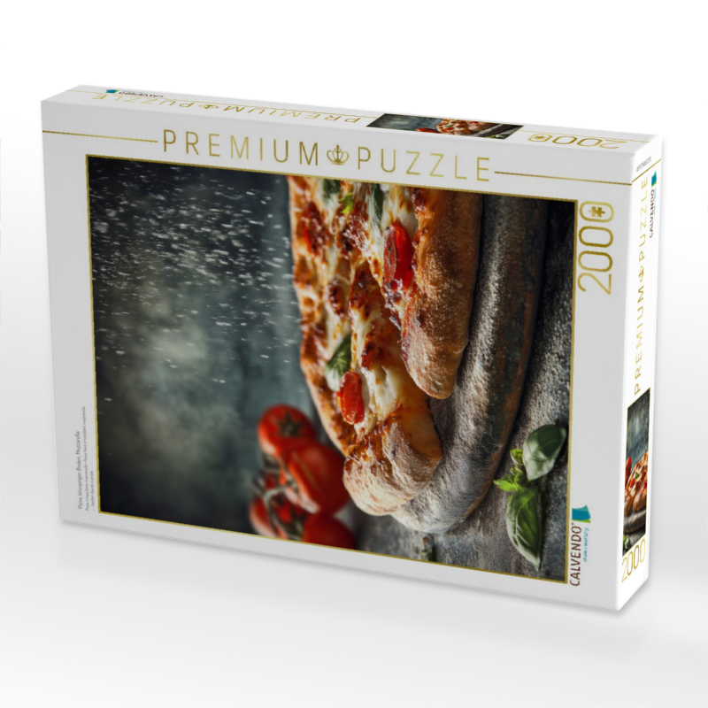 Pizza, knuspriger Boden, Mozzarella & Basilikum