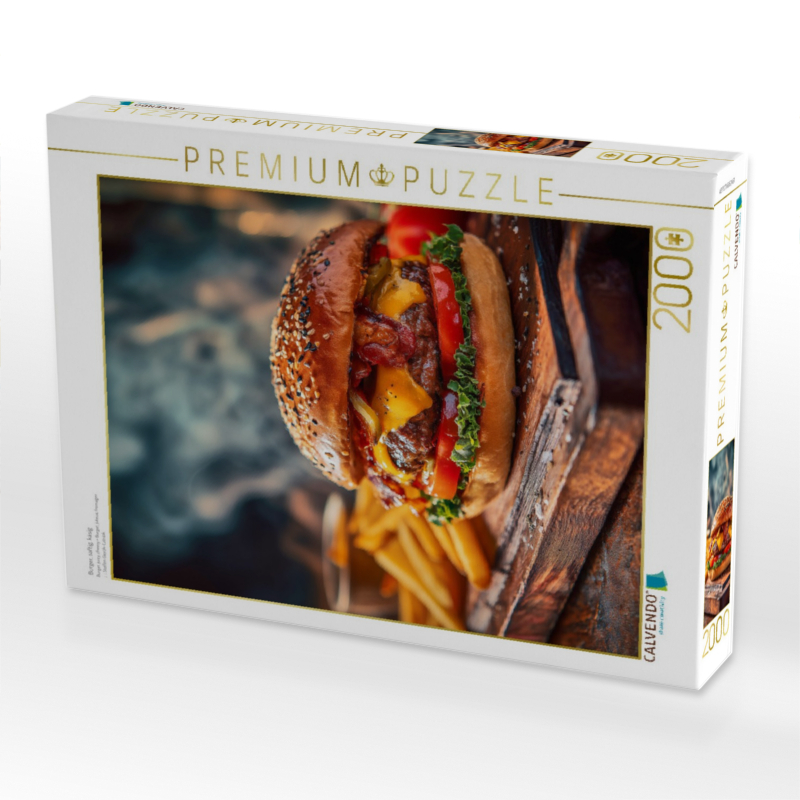 Burger, saftig, käsig & mit knusprigen Pommes