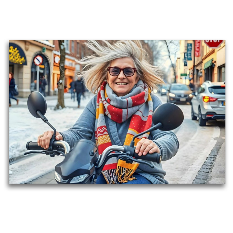 Seniorin auf dem E-Scooter