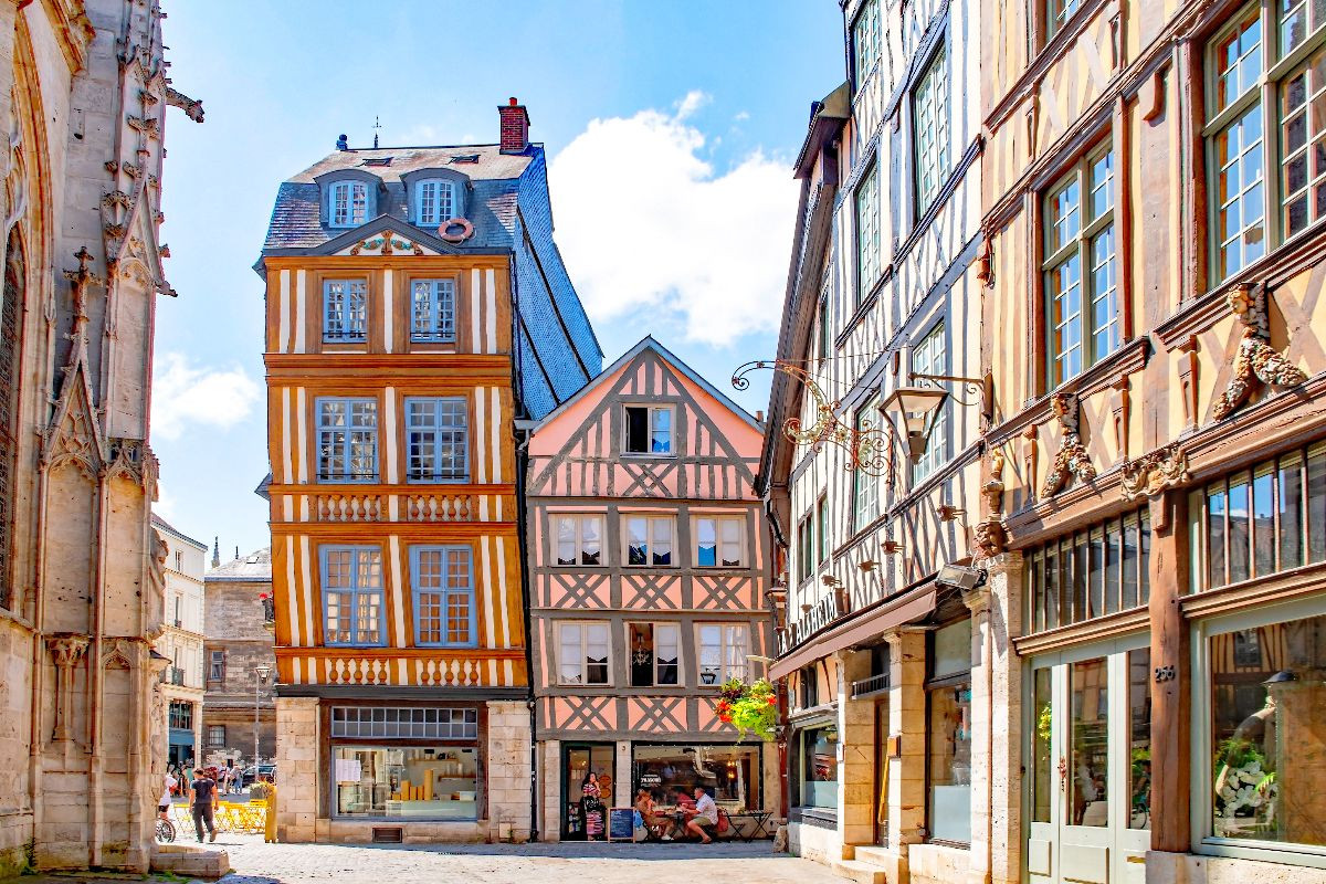 Fachwerkhäuser in Rouen, Normandie