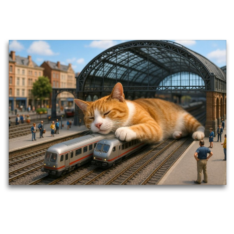 Heute Verspätung auf unbestimmte Zeit - riesige Katze schläft im Bahnhof