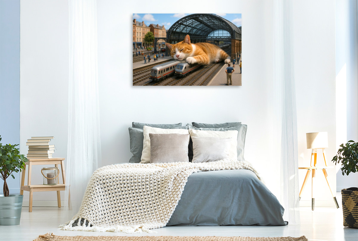 Heute Verspätung auf unbestimmte Zeit - riesige Katze schläft im Bahnhof
