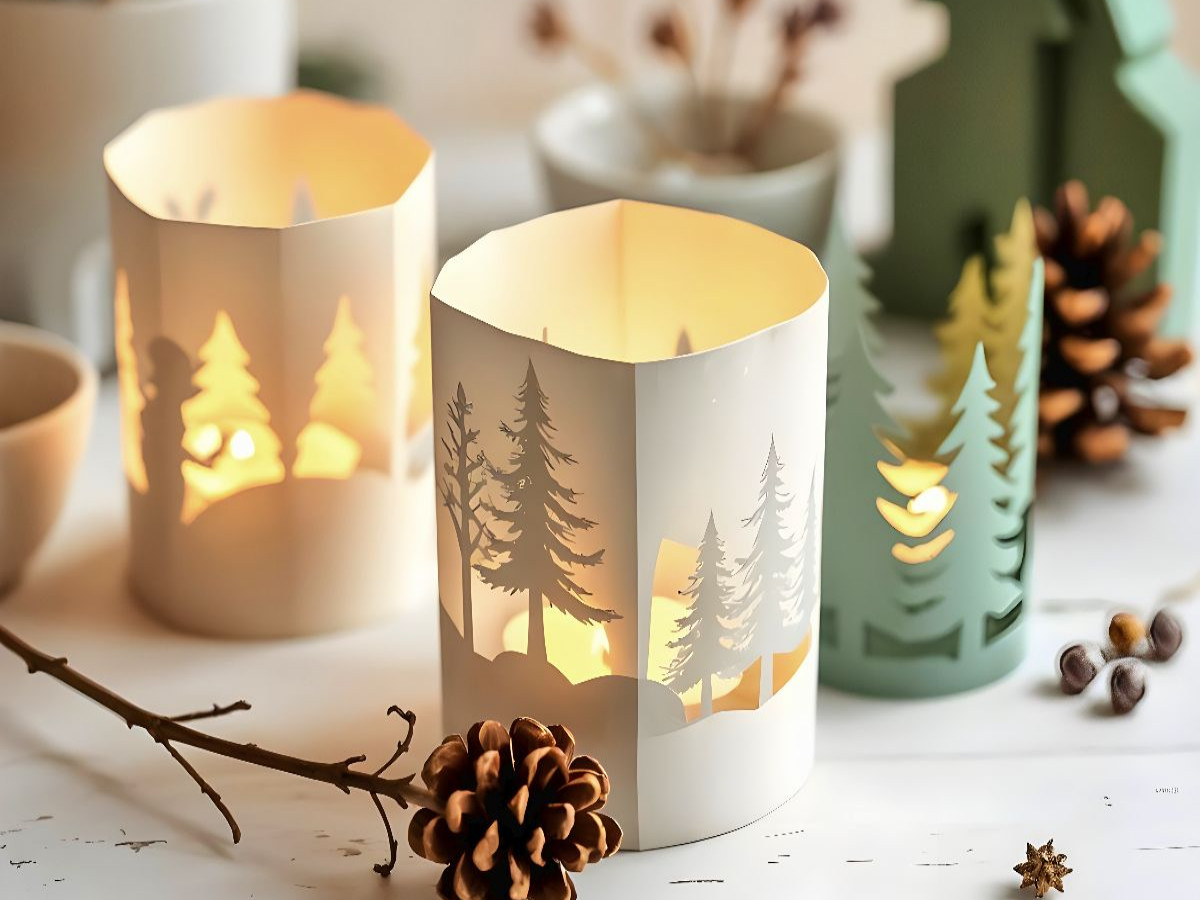 Leuchtende Papier-Windlichter