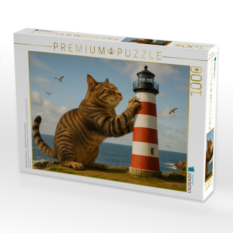 Mein liebster Kratzbaum - riesige Katze kratzt am Leuchtturm