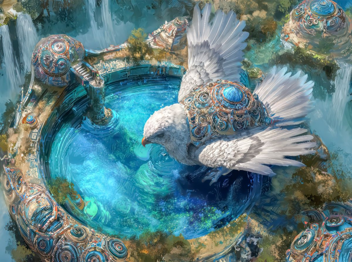 Fantasiekreaturen am Wasser