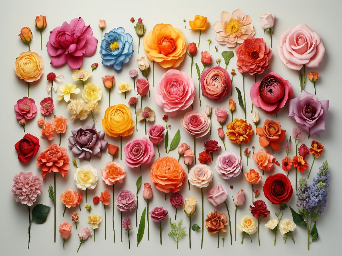 Zarte Blüten arrangiert
