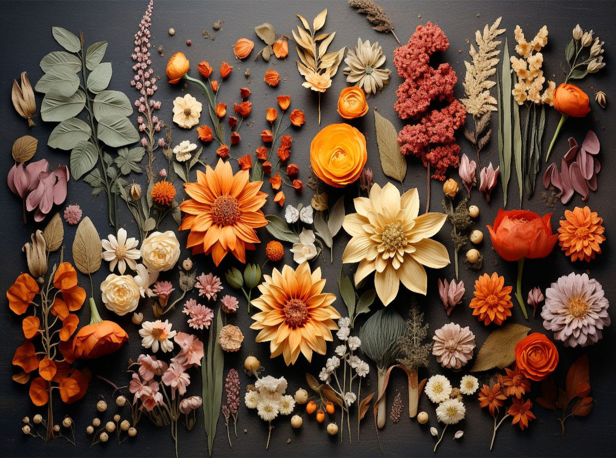 Getrocknete Schätze - Blüten und Blätter