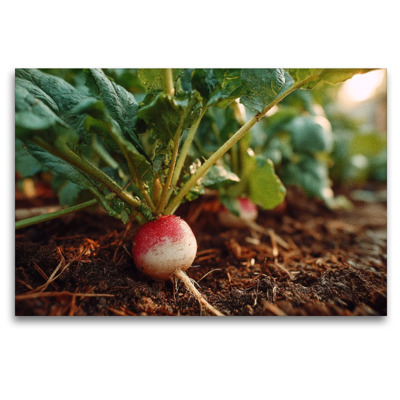Radieschen frisch im Gartenbeet