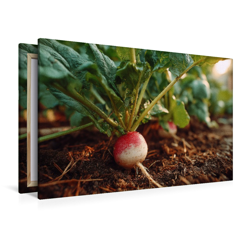 Radieschen frisch im Gartenbeet