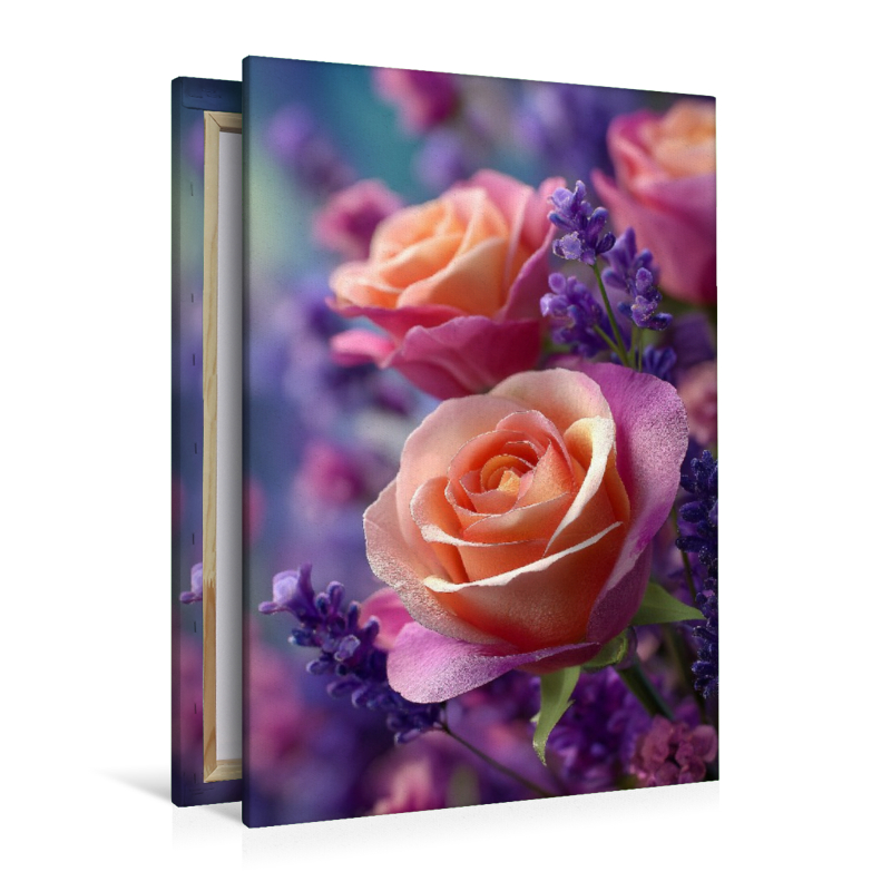Rosen und Lavendel in harmonischer Blüte