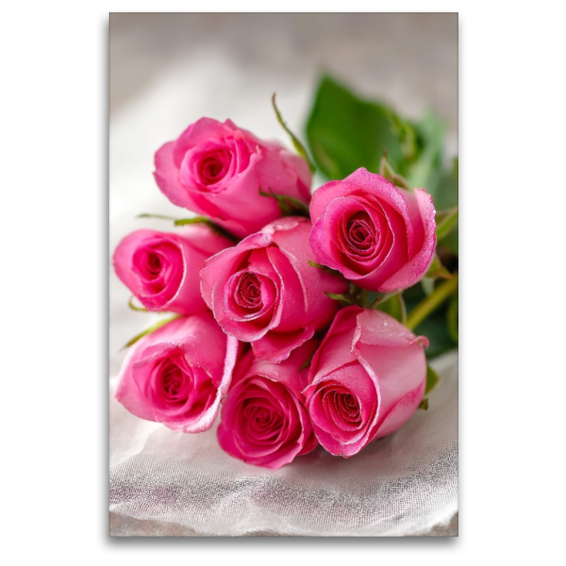 Strauß aus rosa Rosen in Pastelltönen