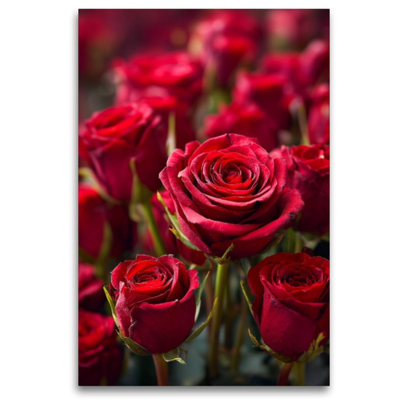 Rote Rosen in voller Blüte