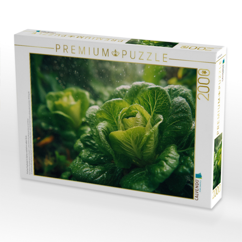 Frischer Kopfsalat im Garten wächst im satten Grün