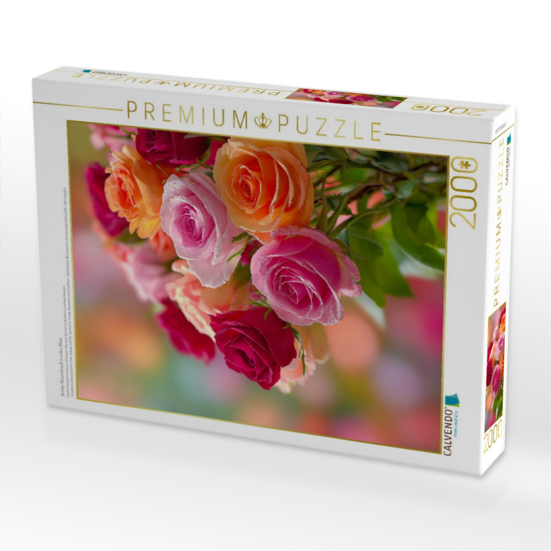 Bunter Rosenstrauß in voller Blüte