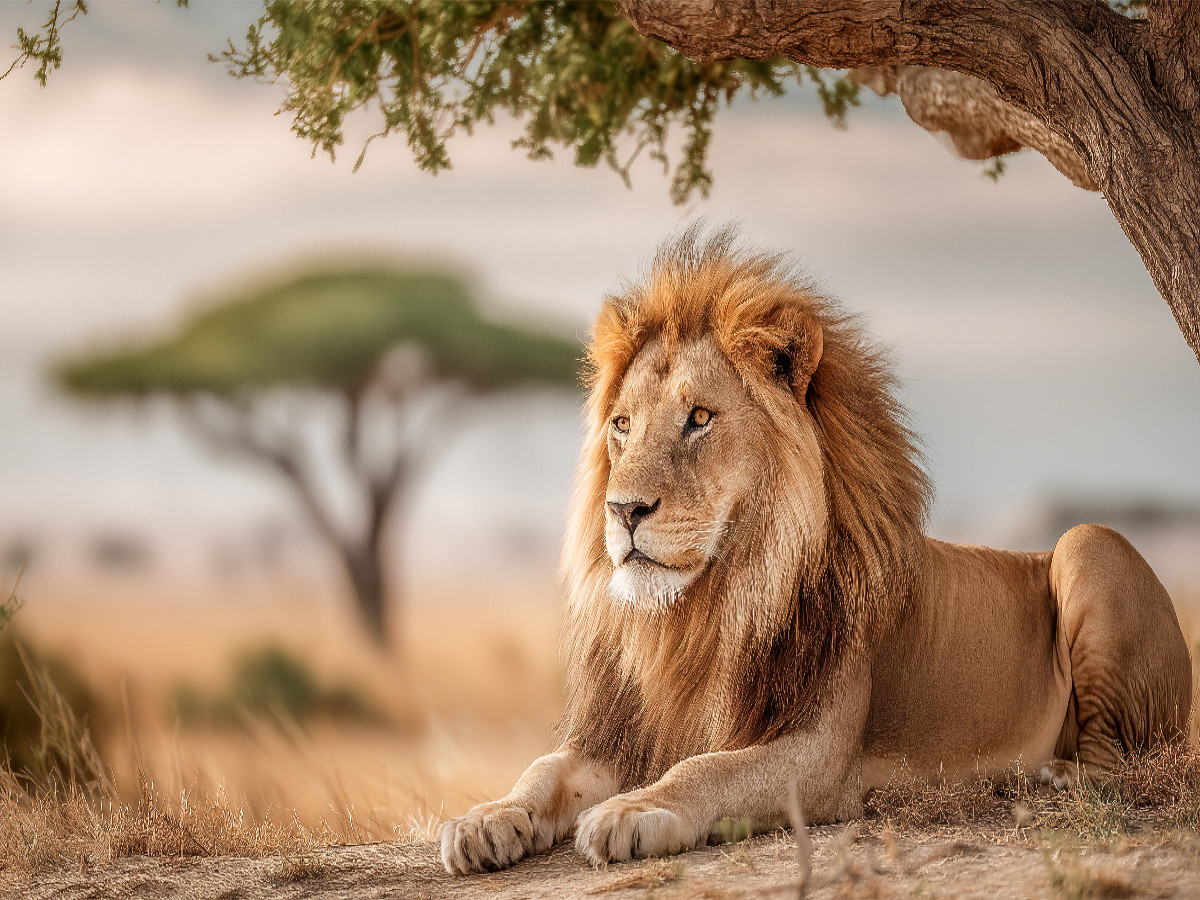 Majestätischer Löwe in Afrika