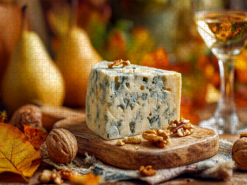 Roquefort Blauschimmelkäse mit Nüssen und Birnen
