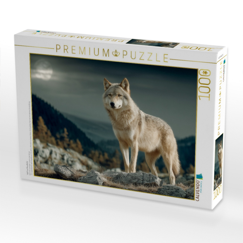 Wolf im Mondlicht