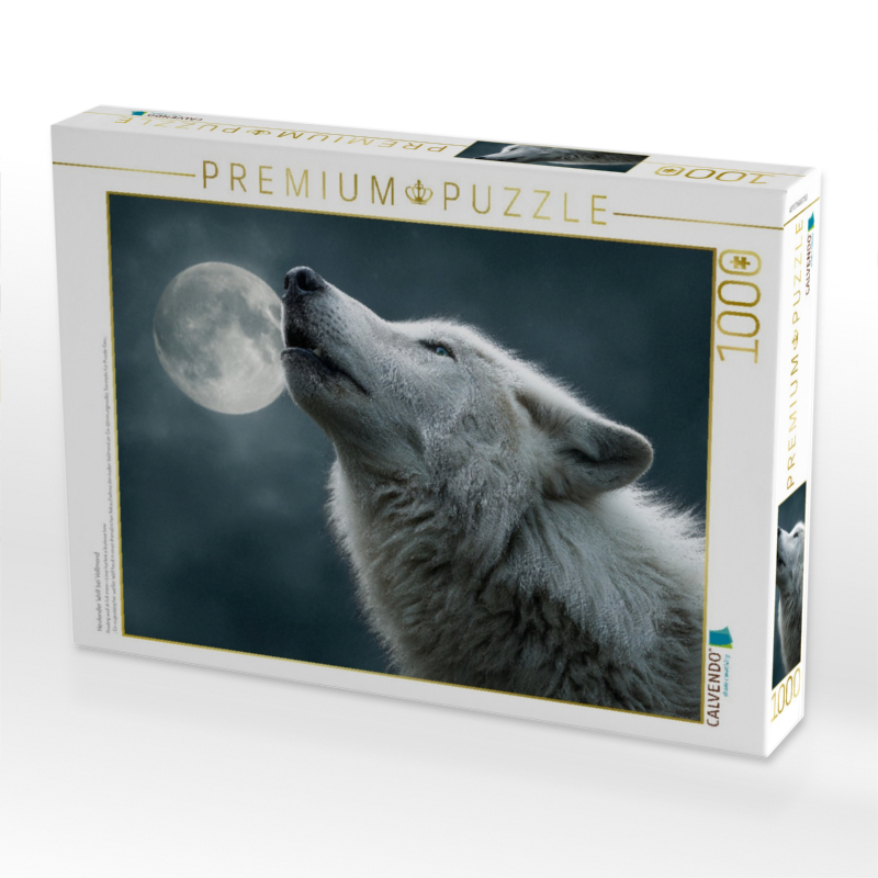Heulender Wolf bei Vollmond