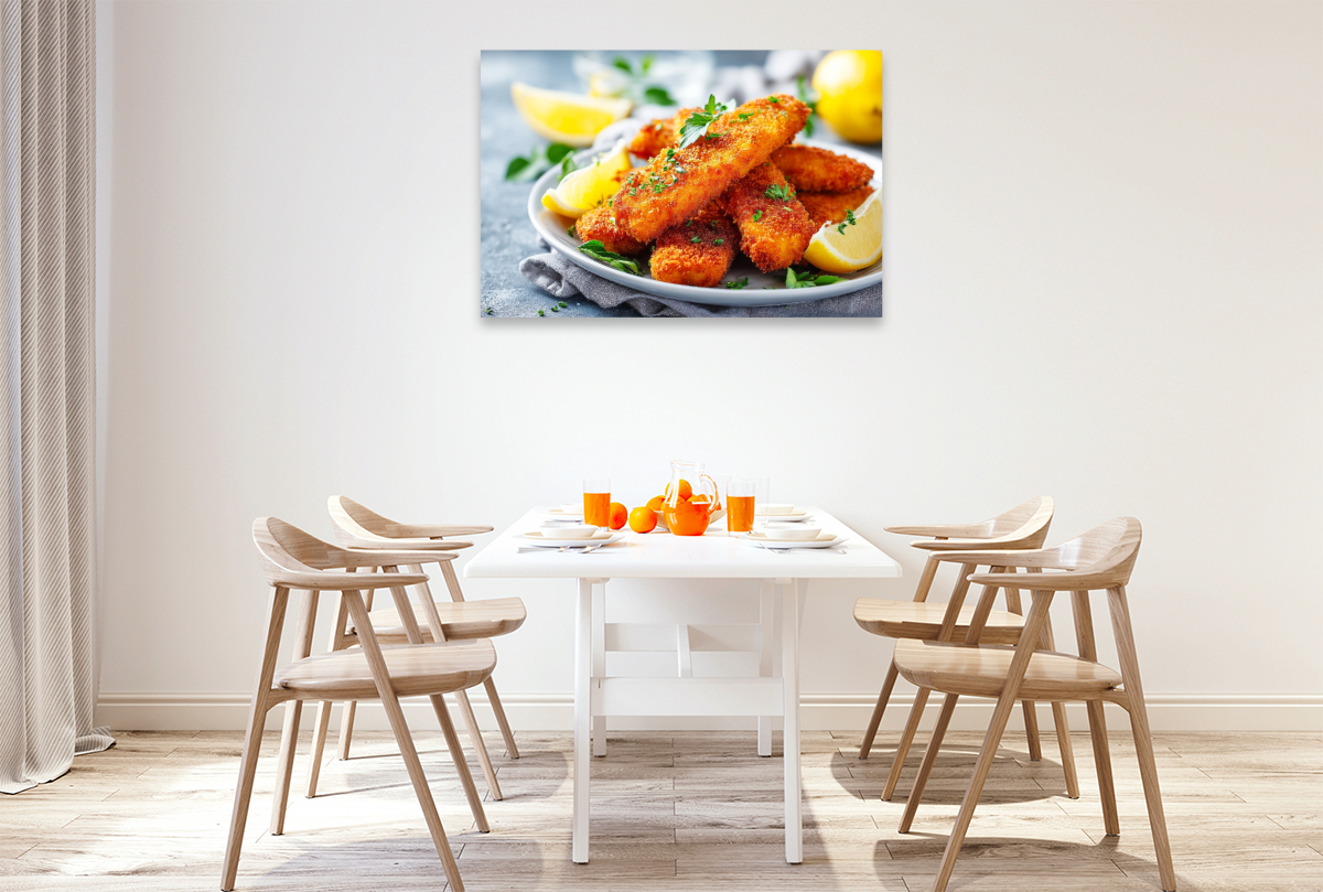 Knusprige Fischstäbchen mit frischer Zitrone