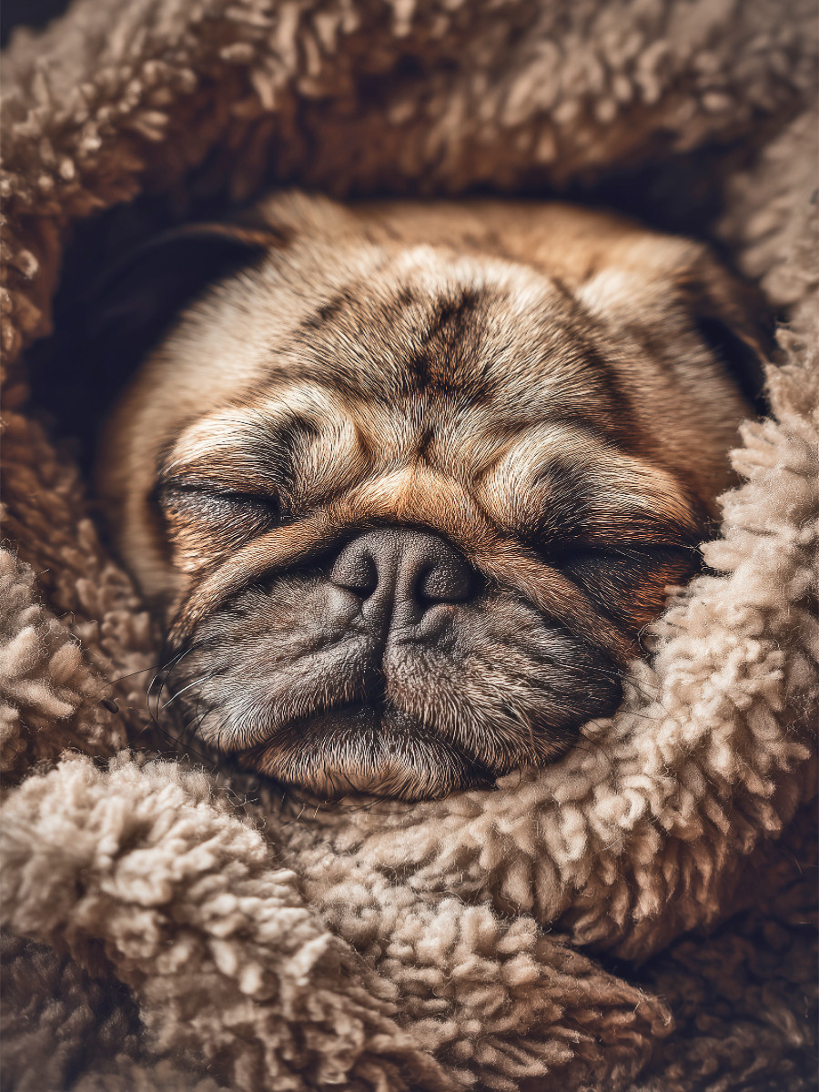 Louie im Kuschelpulli – gemütlicher Couchheld