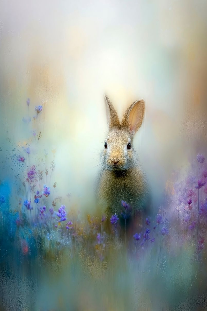 Der Hase zwischen Wildblumen - ein Flimmern zwischen Wind und Zeit