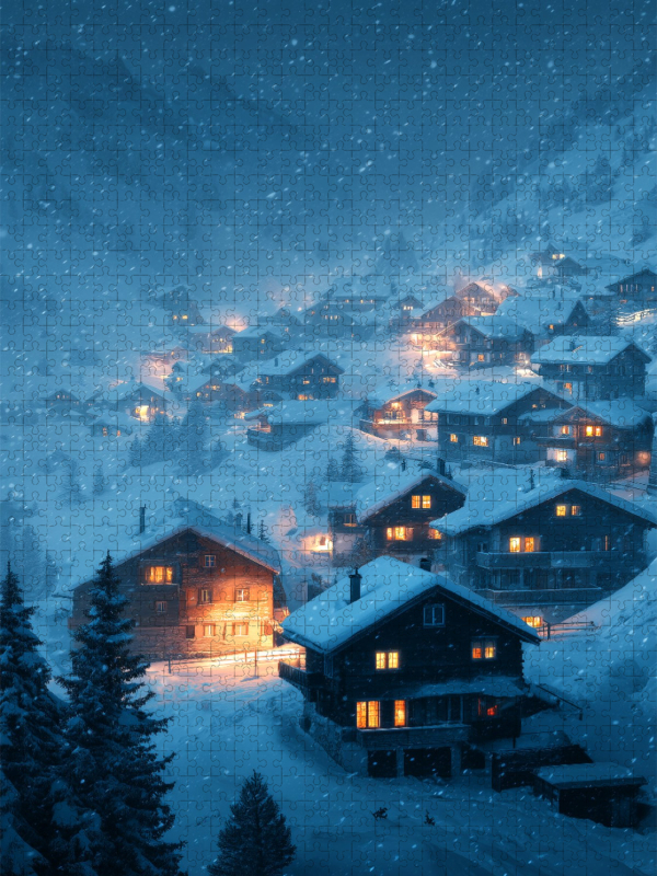 Ein Dorf im Zauber des Schnees