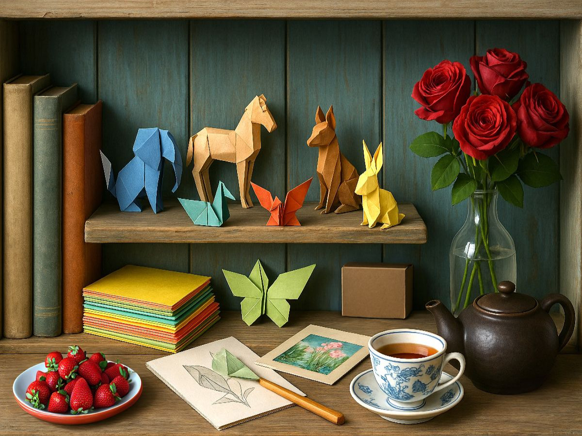 Origami Regal mit kreativen Ideen