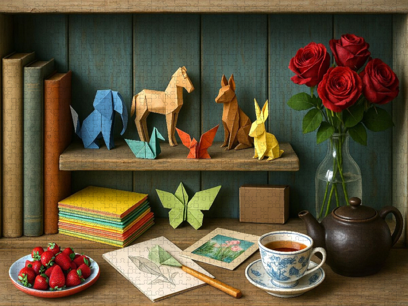 Origami Regal mit kreativen Ideen