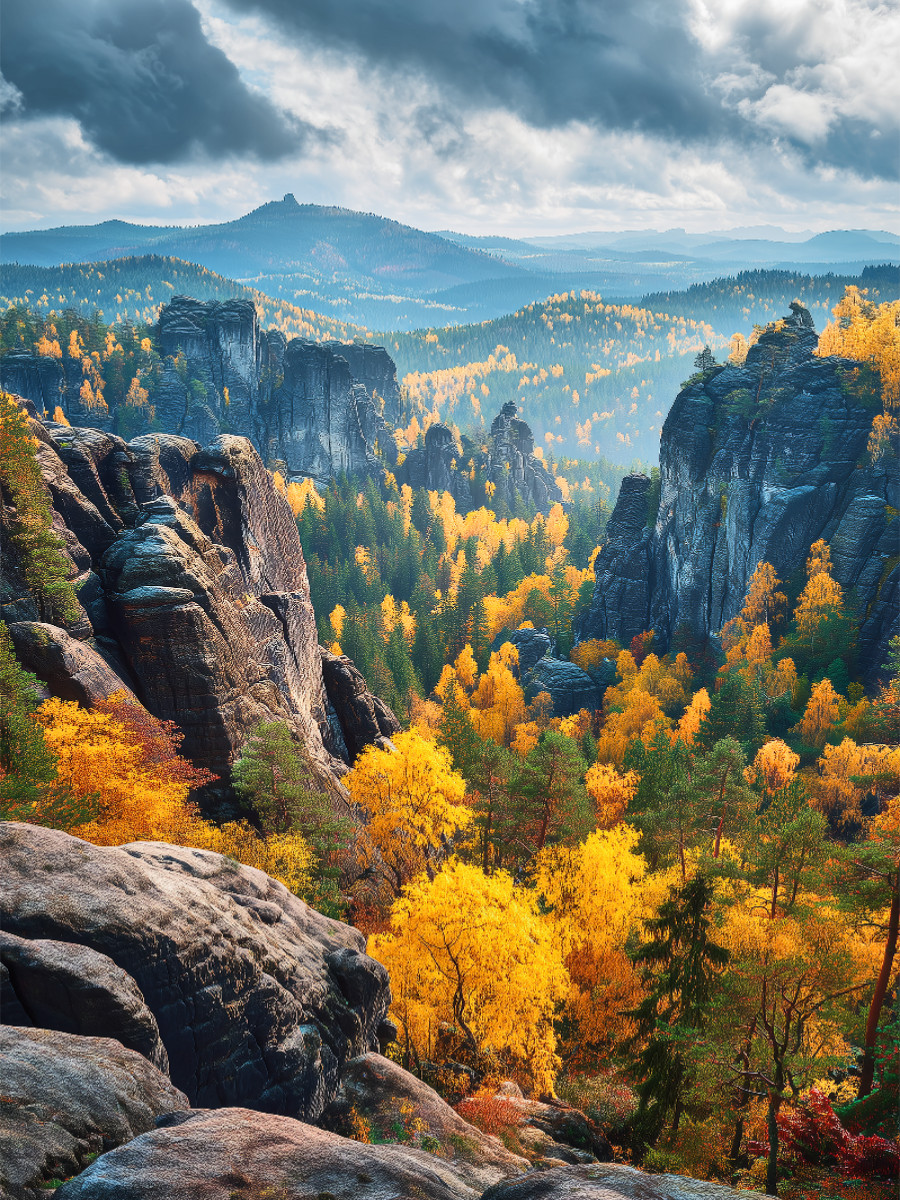 Elbsandsteingebirge im Herbst