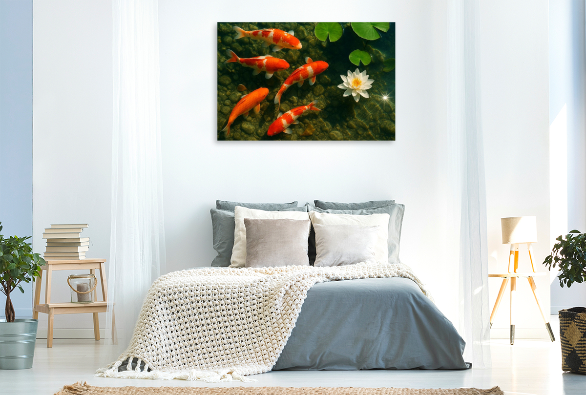 Koi-Karpfen im Teich – Ausdauer, Harmonie und Überfluss