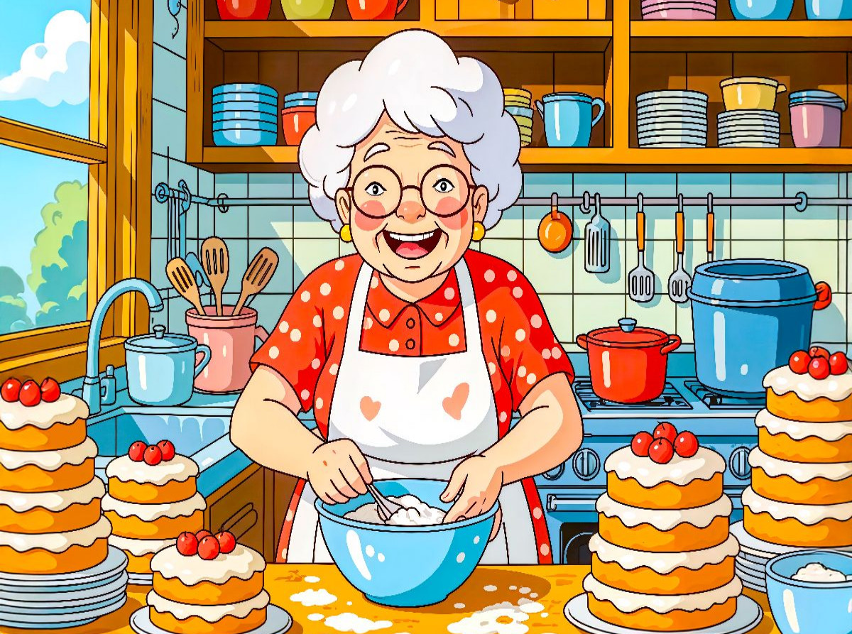 Oma backt Kuchen Küchentraum