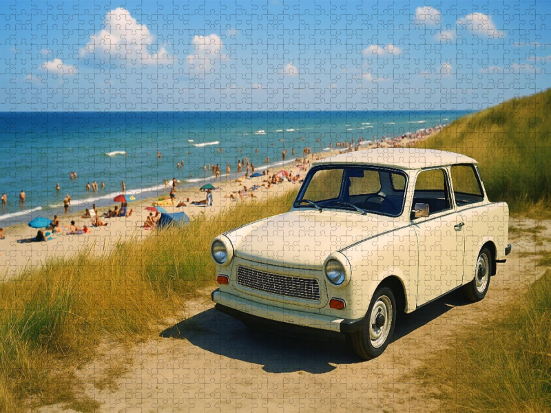 Nach vielen Stunden Fahrt an der Ostsee - Trabant 601