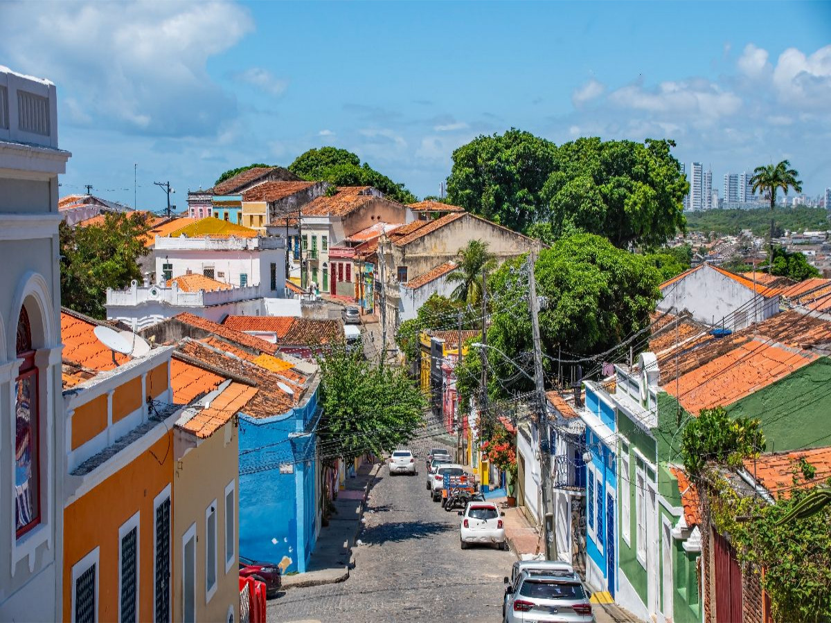 Bunte Kolonialhäuser, Olinda, Brasilien
