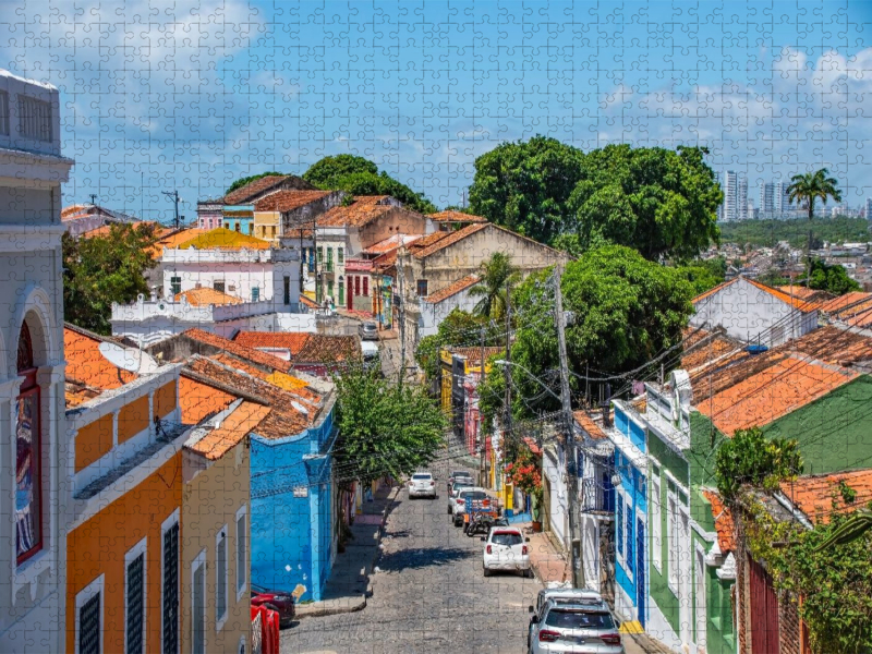 Bunte Kolonialhäuser, Olinda, Brasilien