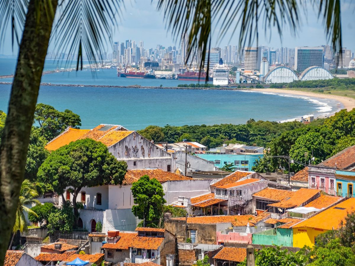 Skyline Recifes im Hintergrund, Olinda, Brasilien